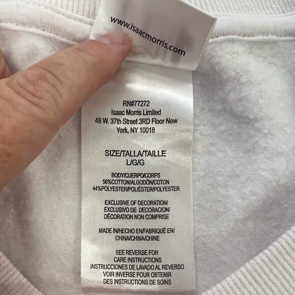 IML~Issaac Morris Limited Large Women's Sweatshirt Color Block Red White Blue - Picture 4 of 8